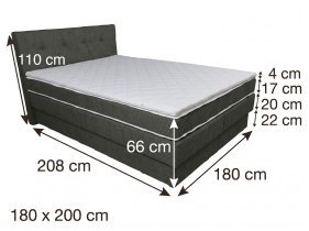 Fola - Boxspringbett Merlin 160x200