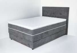 Boxspringbett Como 140x200 cm - dunkelgrau