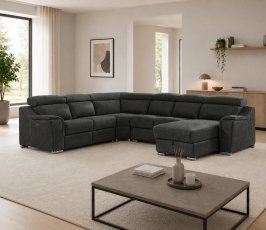 Ecksofa mit Relaxfunktion Pressa - grau - r