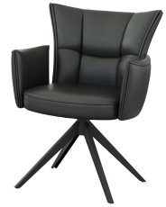 Esszimmerstuhl Leder - schwarz