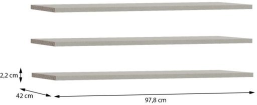 Fola - Zusätzliche Einlegeböden für den Schrank Fittio 200 cm – 3er-Set