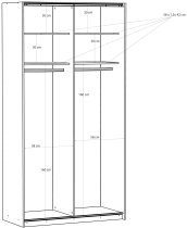 Fola - Kleiderschrank mit Schiebetüren – 120 cm