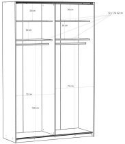 Fola - Schwebetürenschrank Fittio – 150 cm