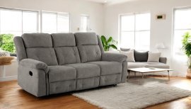 Dreisitzer-Sofa mit Relaxfunktion Trevi - grau