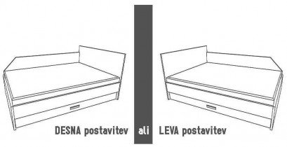 Kerles - Bett Wall mit Schublade - 140x200 cm