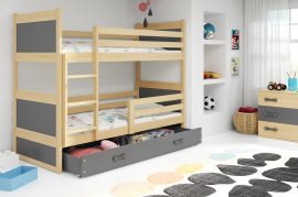 Kojenbett Rico mit Schublade - 90x200 cm - Kiefer/Graphit