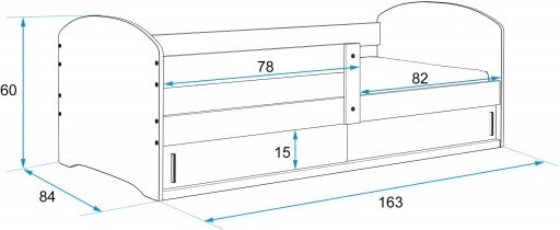 BMS Group - Kinderbett Luki-1 - 80x160 cm - weiß