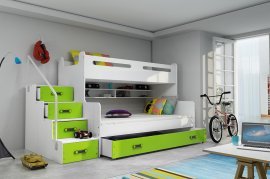 Kojenbett Max-3 - 120x200 cm - weiß/grün