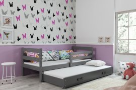 Doppelbett für Kinder Eryk mit zusätzlichem Bett - 90x200 cm - Graphit/Graphit