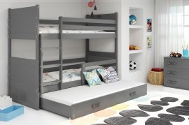 Kojenbett Rico mit zusätzlichem Bett - 90x200 cm - Graphit/Graphit