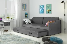 Doppelbett Dawid mit zusätzlichem Bett - 90x200 cm - graphit/graphit