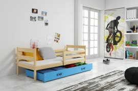 Kinderbett Eryk - 80x190 cm - Kiefer/Blau