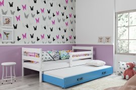 Kinderbett Eryk mit zusätzlichem Bett - 90x200 cm - weiß/blau