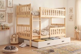 Etagenbett Kubus – 80 x 190 cm – Kiefer/Weiß