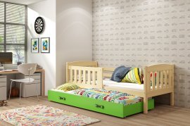 Doppelbett Kubus mit zusätzlichem Bett - 90x200 cm - Kiefer/Grün