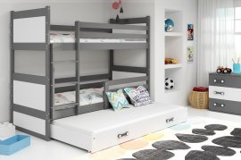 Kojenbett Rico mit zusätzlichem Bett - 90x200 cm - Graphit/Weiß