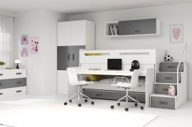 Kojenbett-Transformer Max-1 mit zusätzlichem Bett - 80x200 cm - weiß/grafit