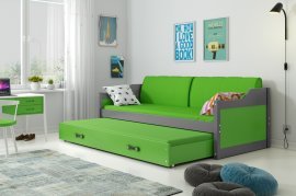 Dawid Kinderbett mit zusätzlichem Bett - 90x200 cm - graphit/grün