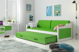 Dawid Kinderbett mit zusätzlichem Bett - 90x200 cm - Weiß/Grün