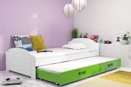 Kinderbett Lili mit zusätzlicher Liegefläche - 90x200 cm - bijela/zelena