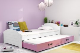 Dětské Bett Lili mit zusätzlichem Bett - 90x200 cm - weiß/rosa