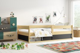 Doppelbett Hugo - 80x160 cm - Kiefer/Schwarz