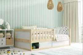 Kinderbett Smart 2 - 80x160 cm - Kiefer/Weiß