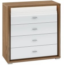 Kommode Dallas 05 - Weiß, Nussbaum