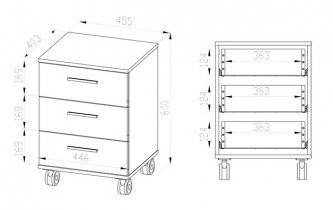 ML Meble - Schubladenschrank mit Rollen Optimal 24