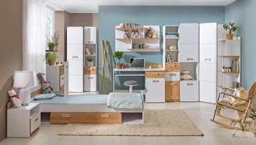Schrank Lorento L5 - Weiß/Eiche