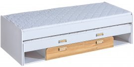 Bett Lorento L16 cm mit zusätzlichem Bett - Weiß/Eiche - 80x200 cm