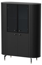 Hoher Vitrinenschrank Zante ZA1 - schwarz