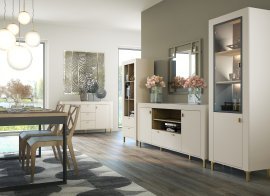 Wohnzimmer Mossa - Whisky Eiche/Kaschmir - 1 Set
