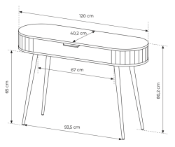 Laski meble - Schminktisch Lovi – Eiche Cremona