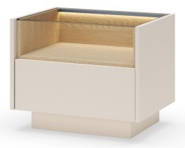 Nachttisch Hiro – Beige/Eiche