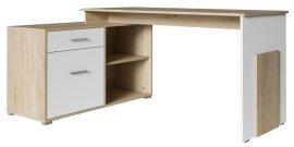 Eckschreibtisch Como II 60 - Eiche Sonoma/Weiß