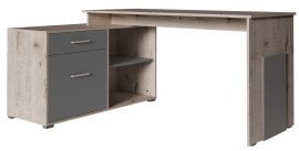 Eckschreibtisch Como II 60 - Eiche Wellington/Grafit