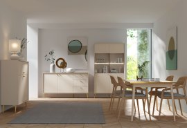 Wohnzimmer und Esszimmer Rose - beige