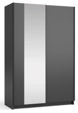 Kleiderschrank mit Schiebetüren und Spiegel Sofia 08 - schwarz