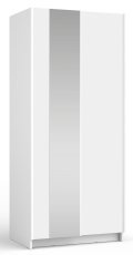 Kleiderschrank mit Schiebetüren und Spiegel Sofia 06 - weiß