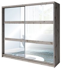 Kleiderschrank mit Schiebetüren und Spiegel Togo 12 - Eiche Wellington