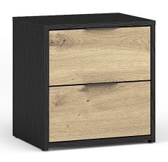 Set aus zwei Nachttischen Upsala 23 B - Schwarz Graphit/Eiche Artisan