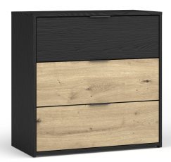 Kommode Upsala 27 B - Schwarz Grafit/Eiche Artisan