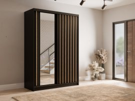 Kleiderschrank mit Schiebetüren Aluna 10 – 150 cm – Schwarz