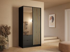 Kleiderschrank Katania 15 – 100 cm – Schwarz