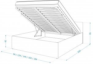 Bett mit Stauraum Panama Plus - 120x200 cm - weiß