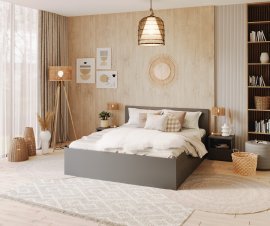 Bett mit Stauraum Panama Plus - 160x200 cm - grau