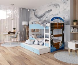 Etagenbett Dominik 3 mit Zusatzbett 1608 N – 80x160 cm
