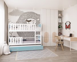 Etagenbett Tami 3 aus MDF mit Zusatzbett – 80x190 cm