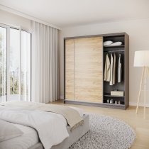 AJK Meble - Kleiderschrank Denver mit Schiebetüren – 200 cm